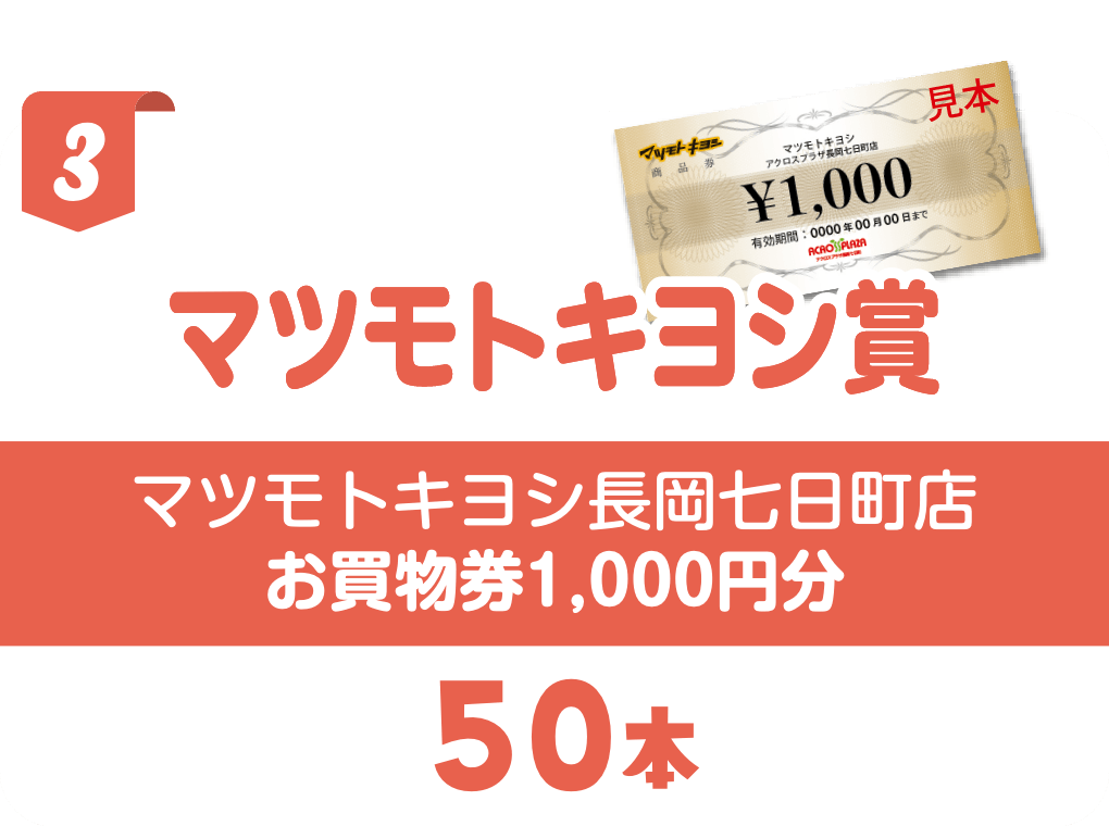 おかげさまで7周年! アクロスプラザ長岡七日町 商品券プレゼント